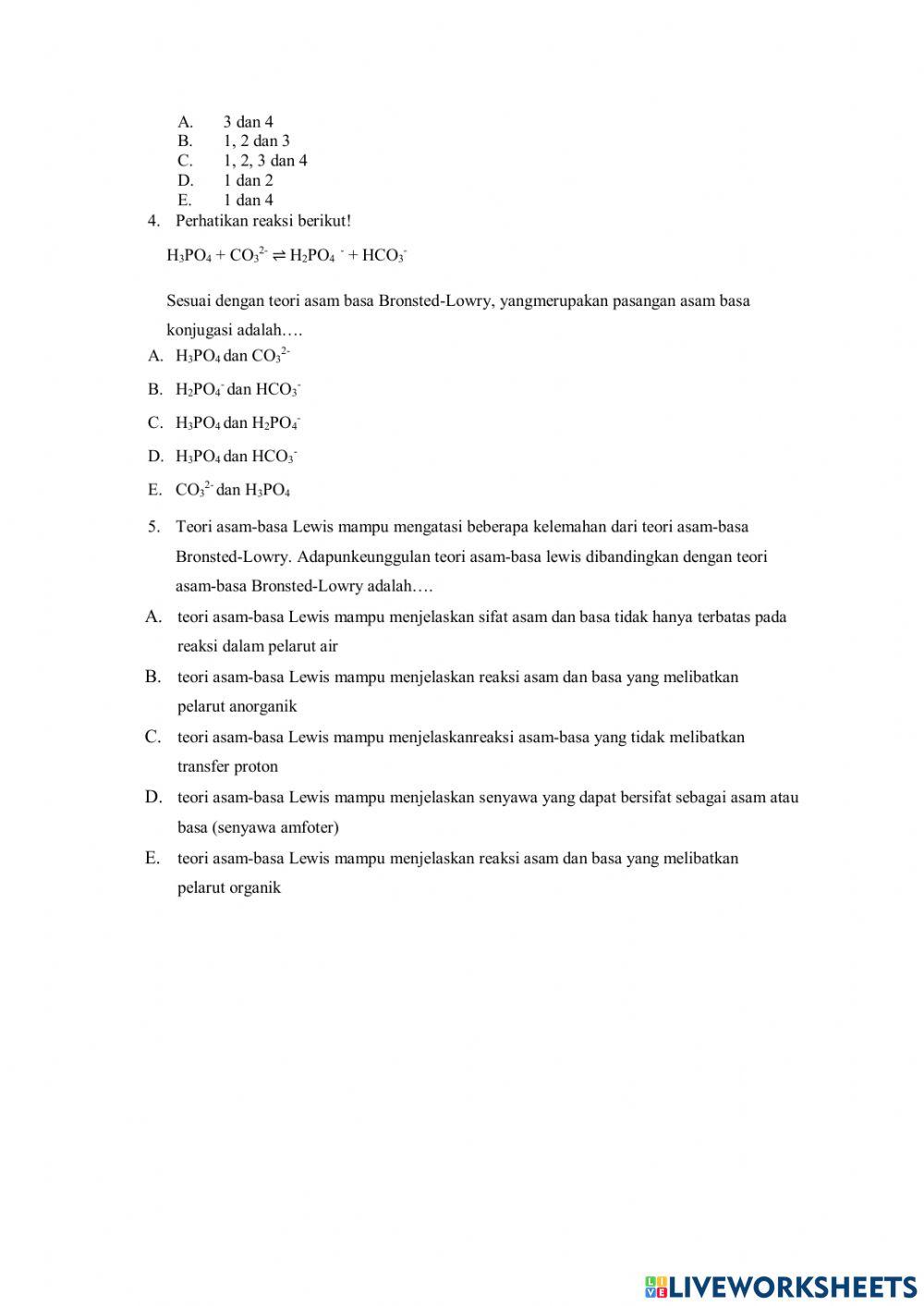 Evaluasi Teori Asam Basa