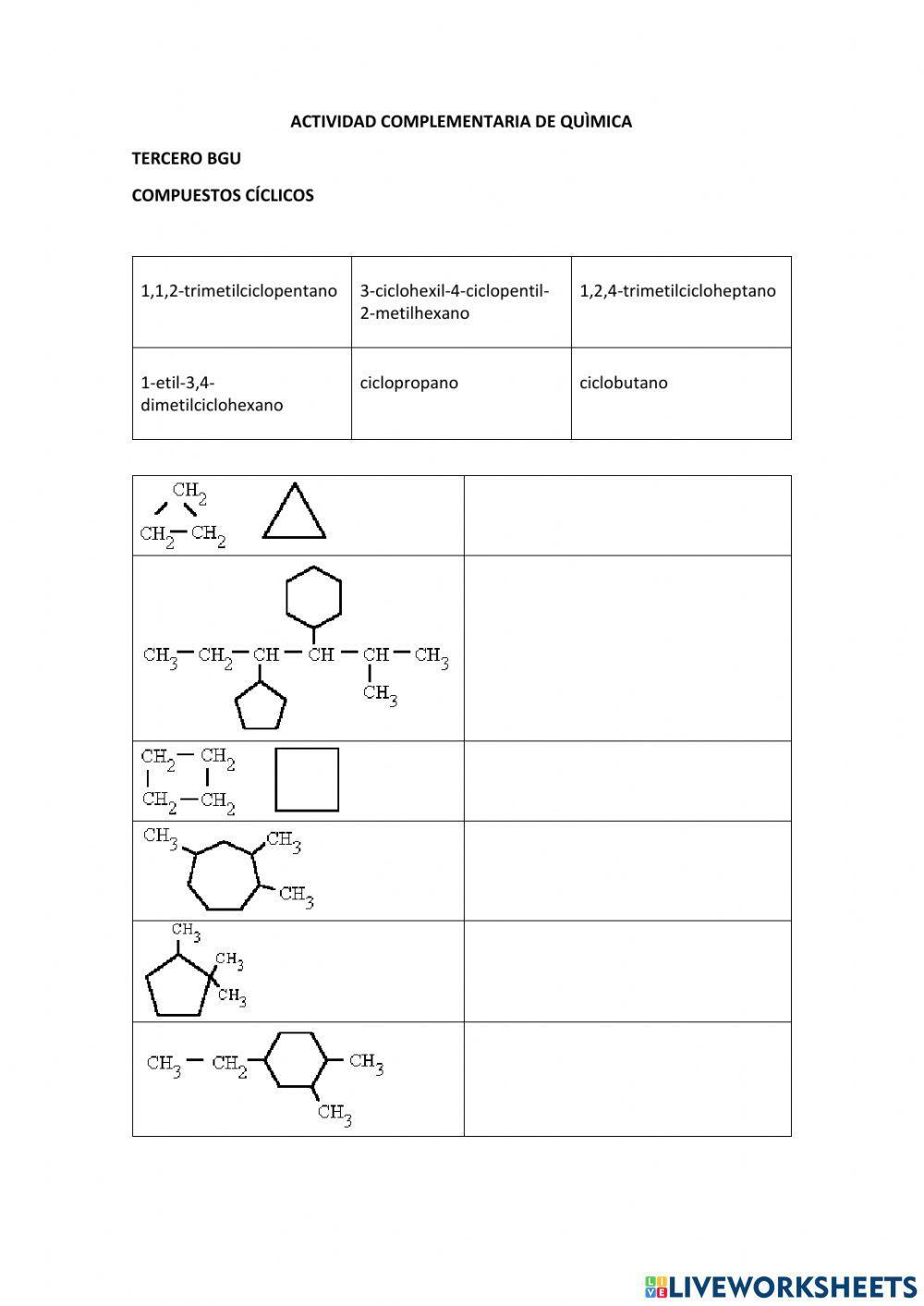 Química Orgánica - Cíclicos