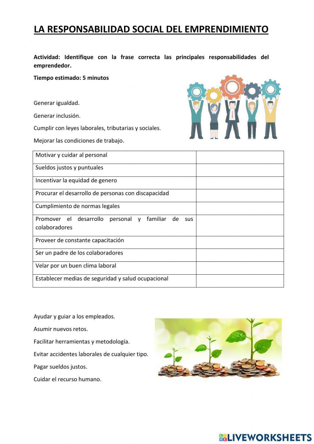 Responsabilidad social del emprendimiento