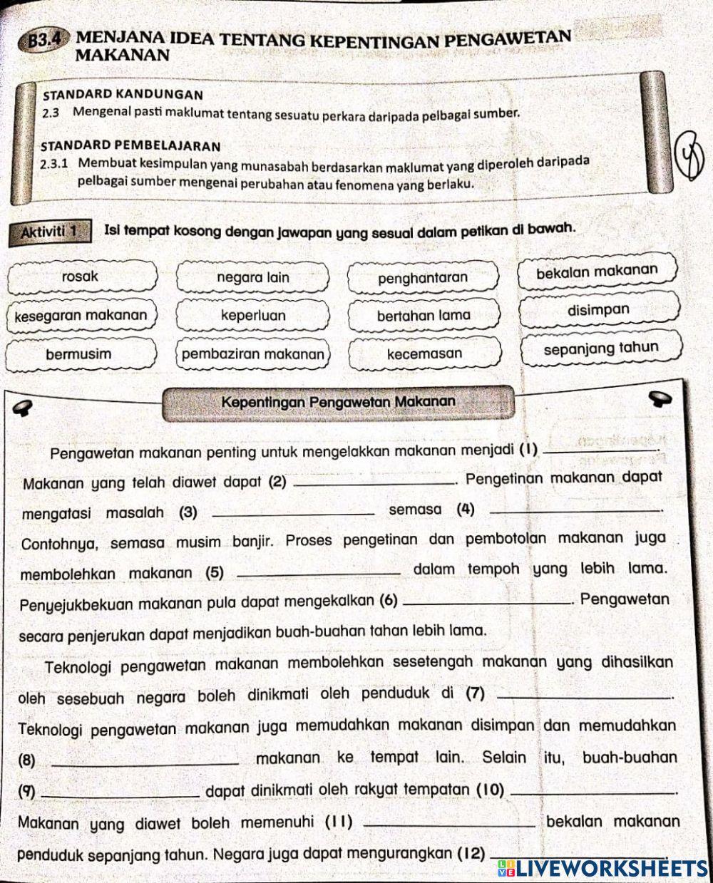 Unit 10 : pengawetan makanan