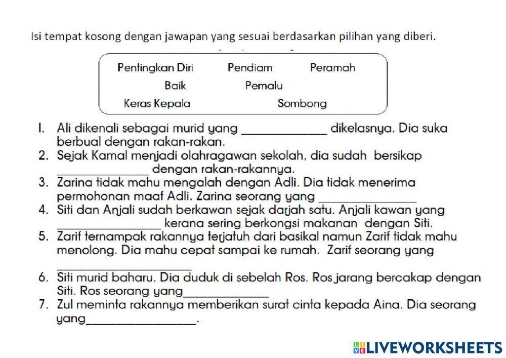 Sahsiah diri saya tahap 2