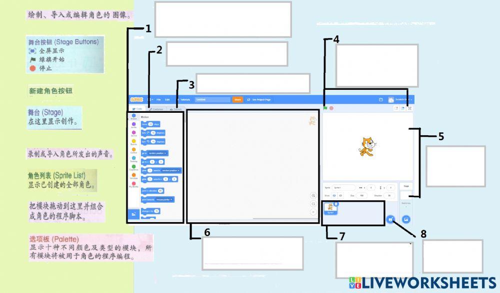 六年级 信息与通讯技术TMK 单元三 编程与测试 scratch online - scratch 3.0界面