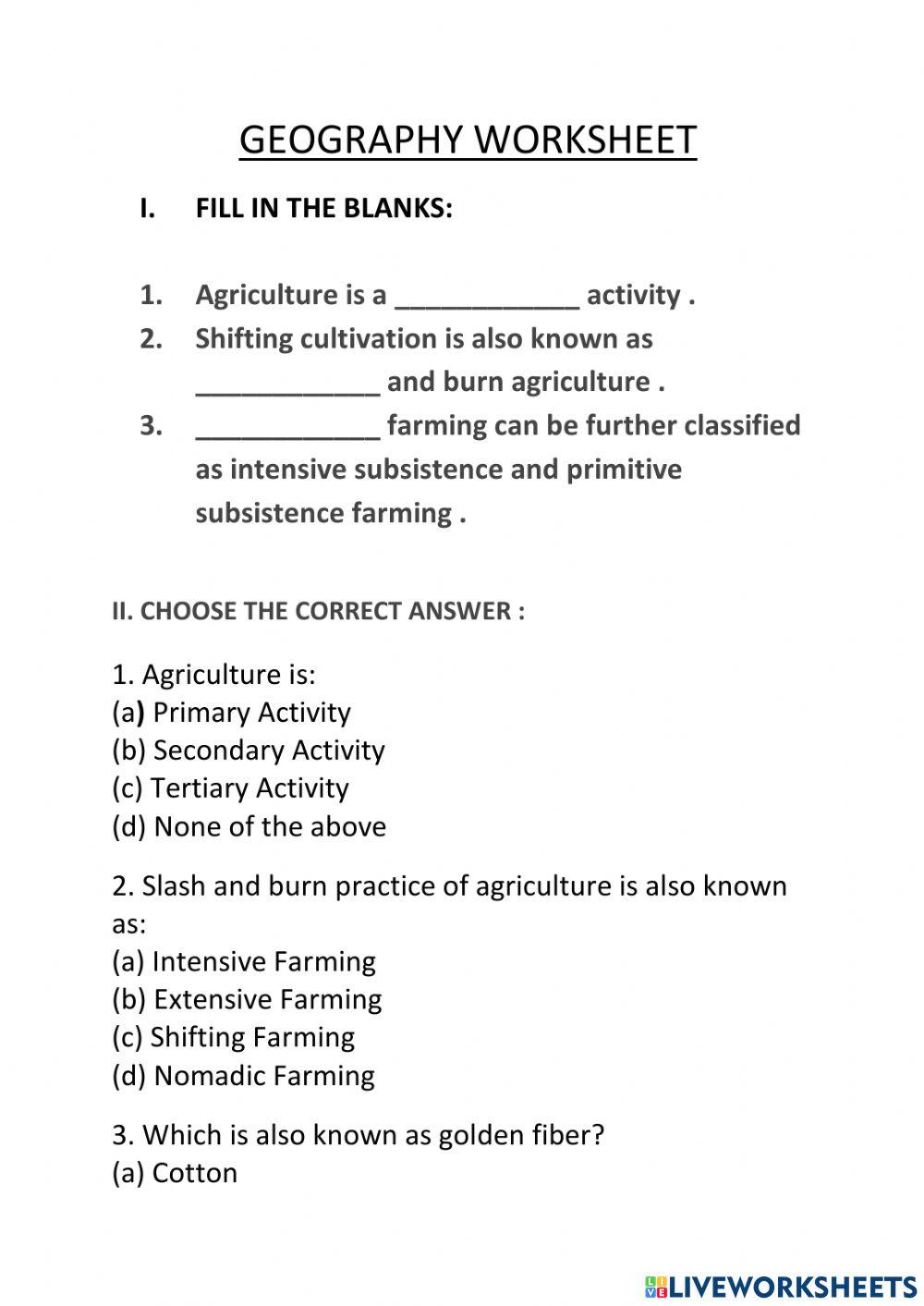 Geography worksheet activity Live Worksheets