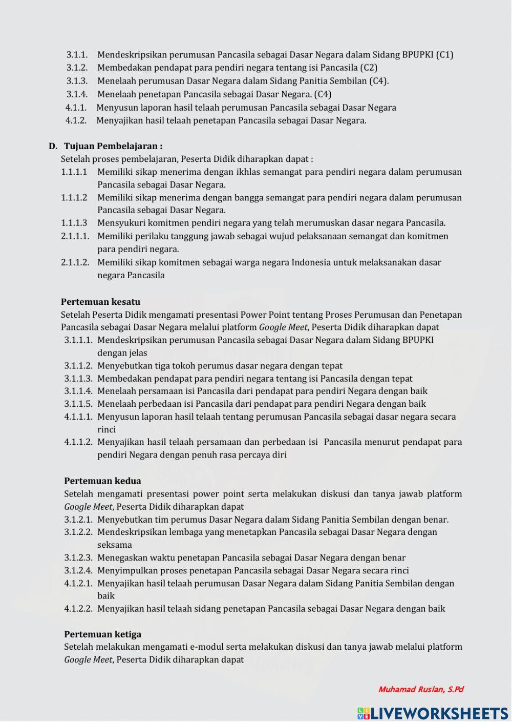 LKPD Perumusan Pancasila sbg Dasar Negara