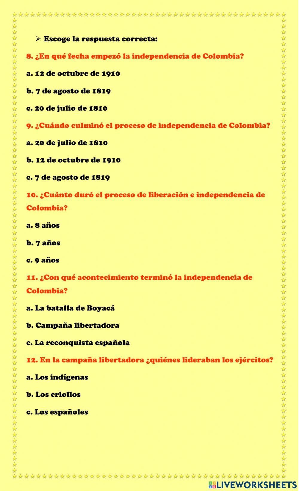 Evaluación 3° sociales II periodo