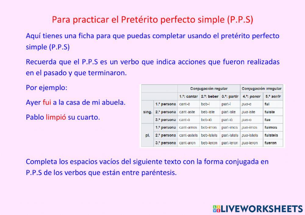 Pretérito perfecto simple