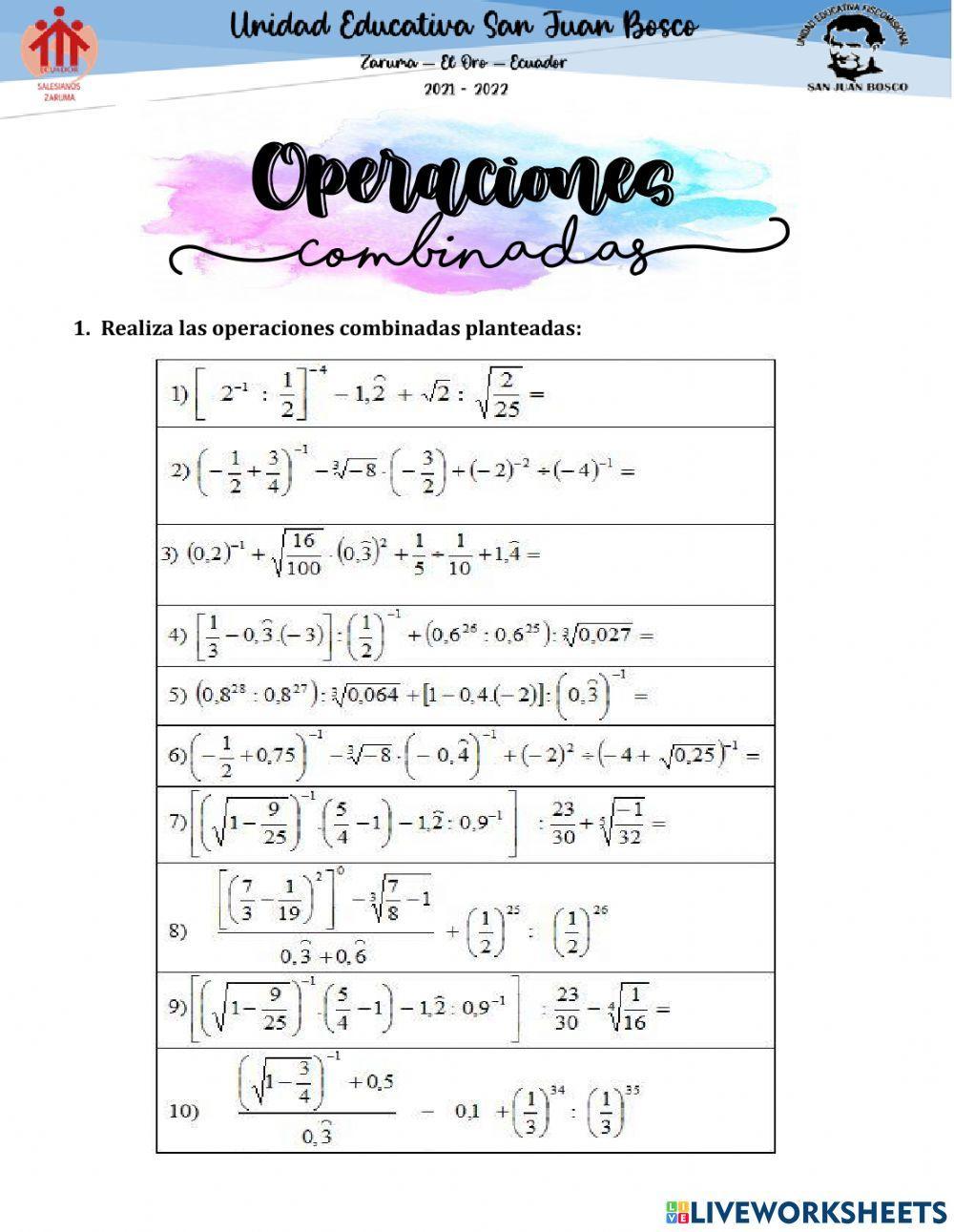 Operaciones Combinadas