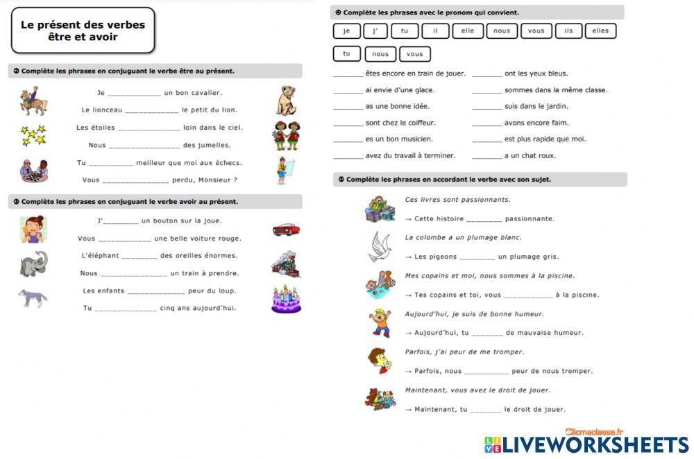 Verbe être et avoir