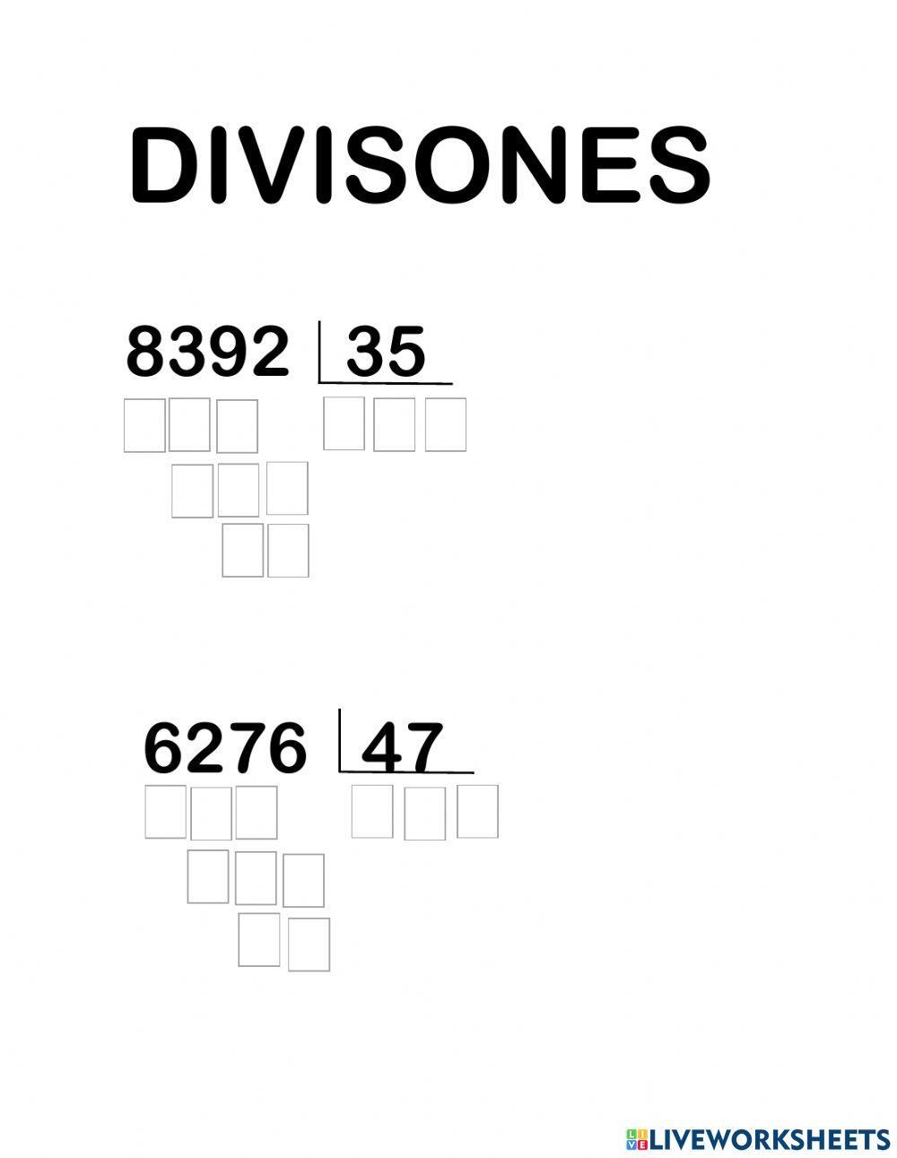 Divisiones para dos cifras
