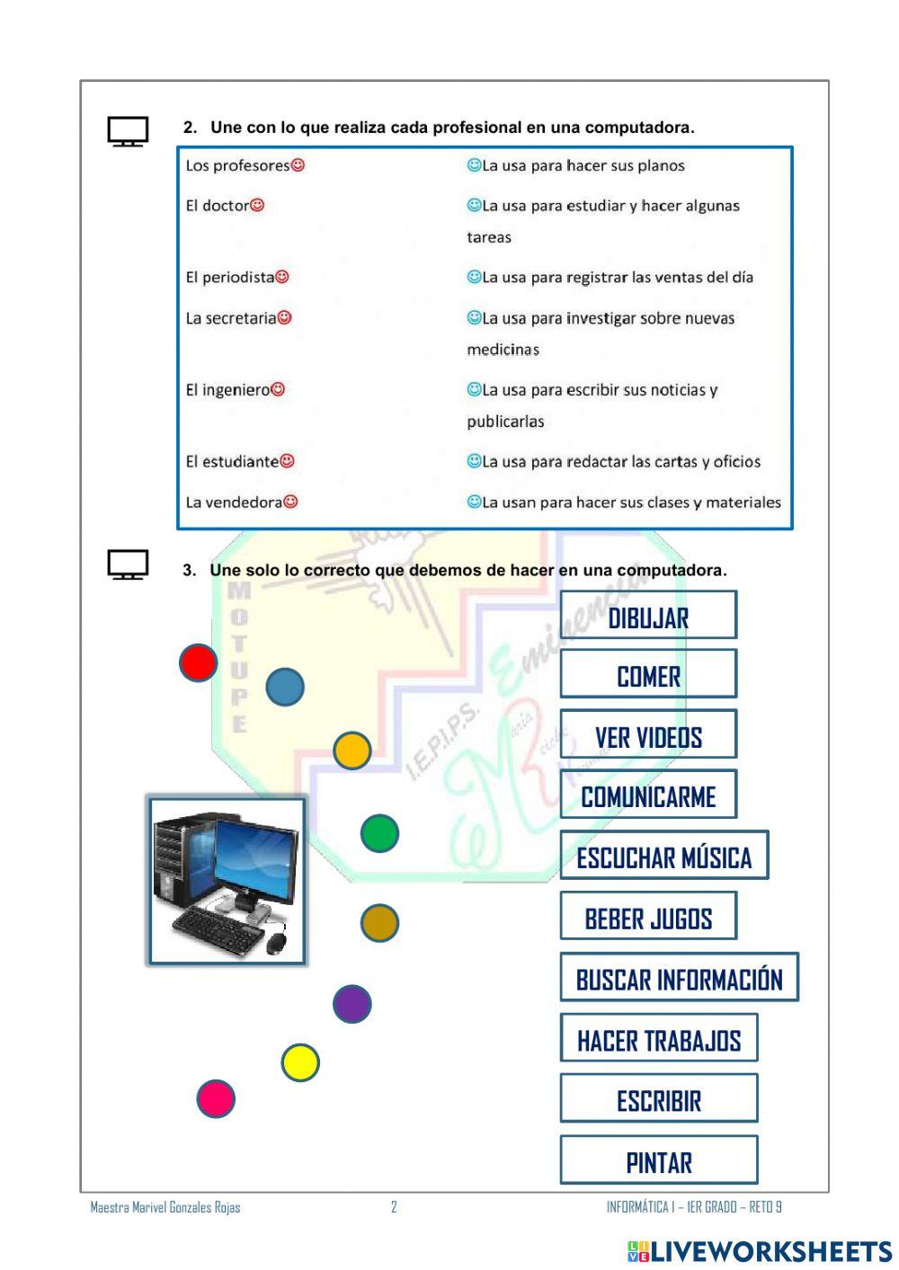 9. Reto Reiche. Lo que podemos hacer en una computadora.