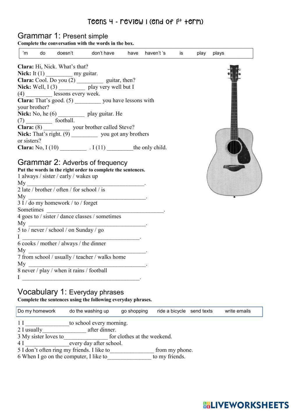 Teens 3 1st Term Review