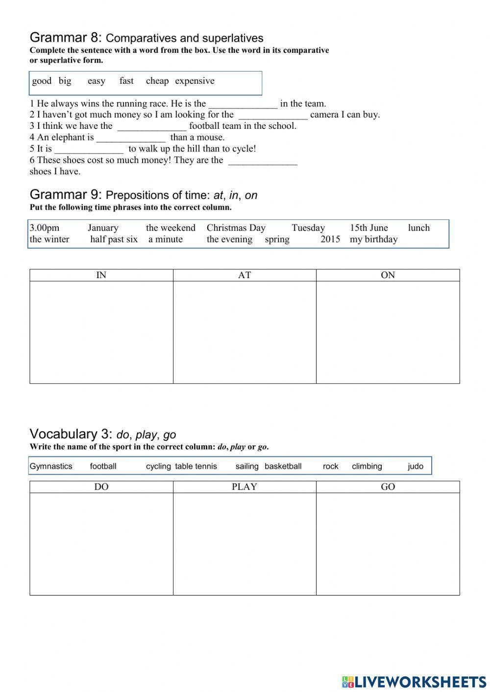 Teens 3 1st Term Review