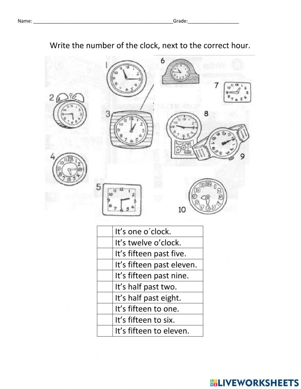 Math Quiz TIME-CLOCK