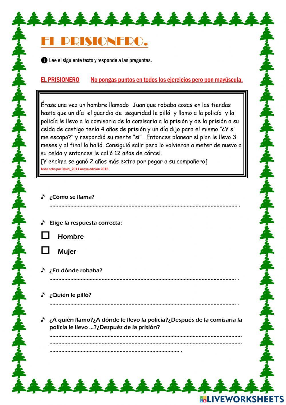 Lectura (EL PRISIONERO)