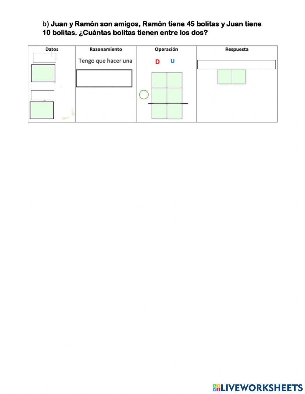 Sumas y restas de decenas con unidades 
