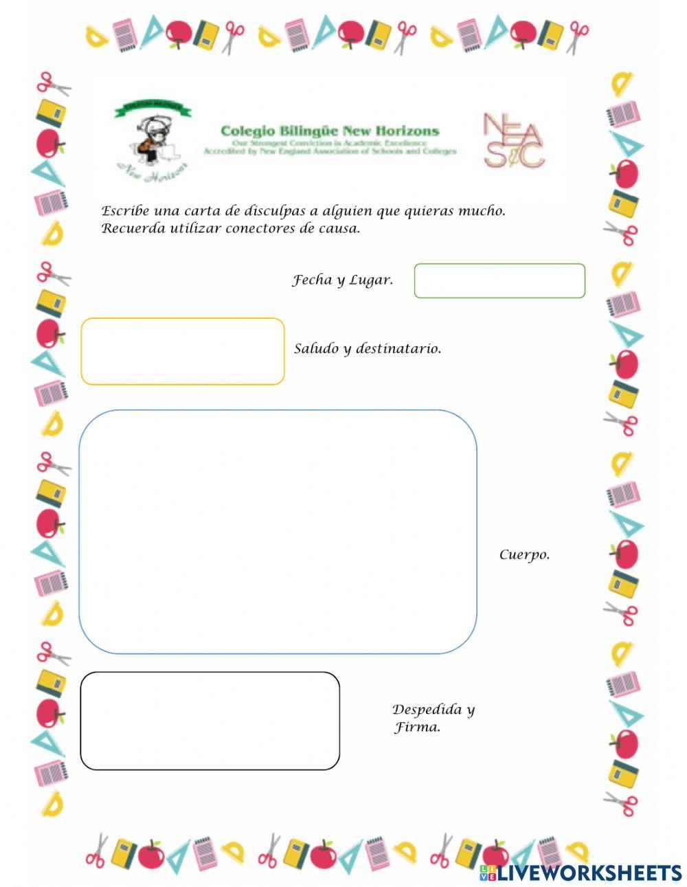 La carta de excusas o disculpas