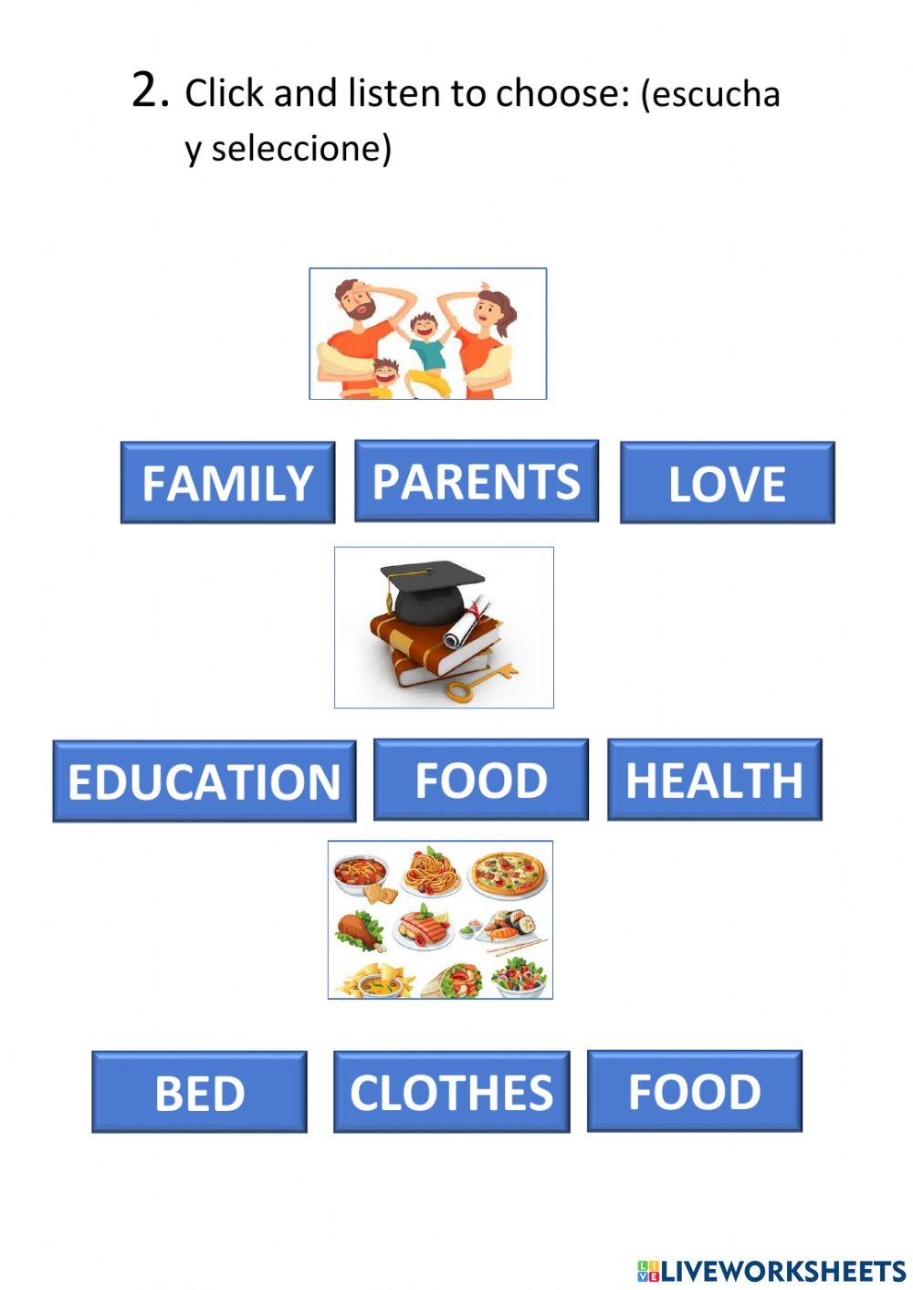 Children's rights vocabulary