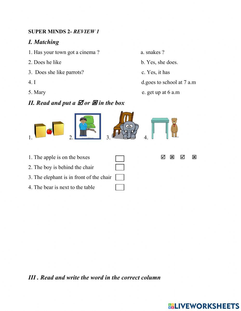 Review unit 1-2-3 super minds 2