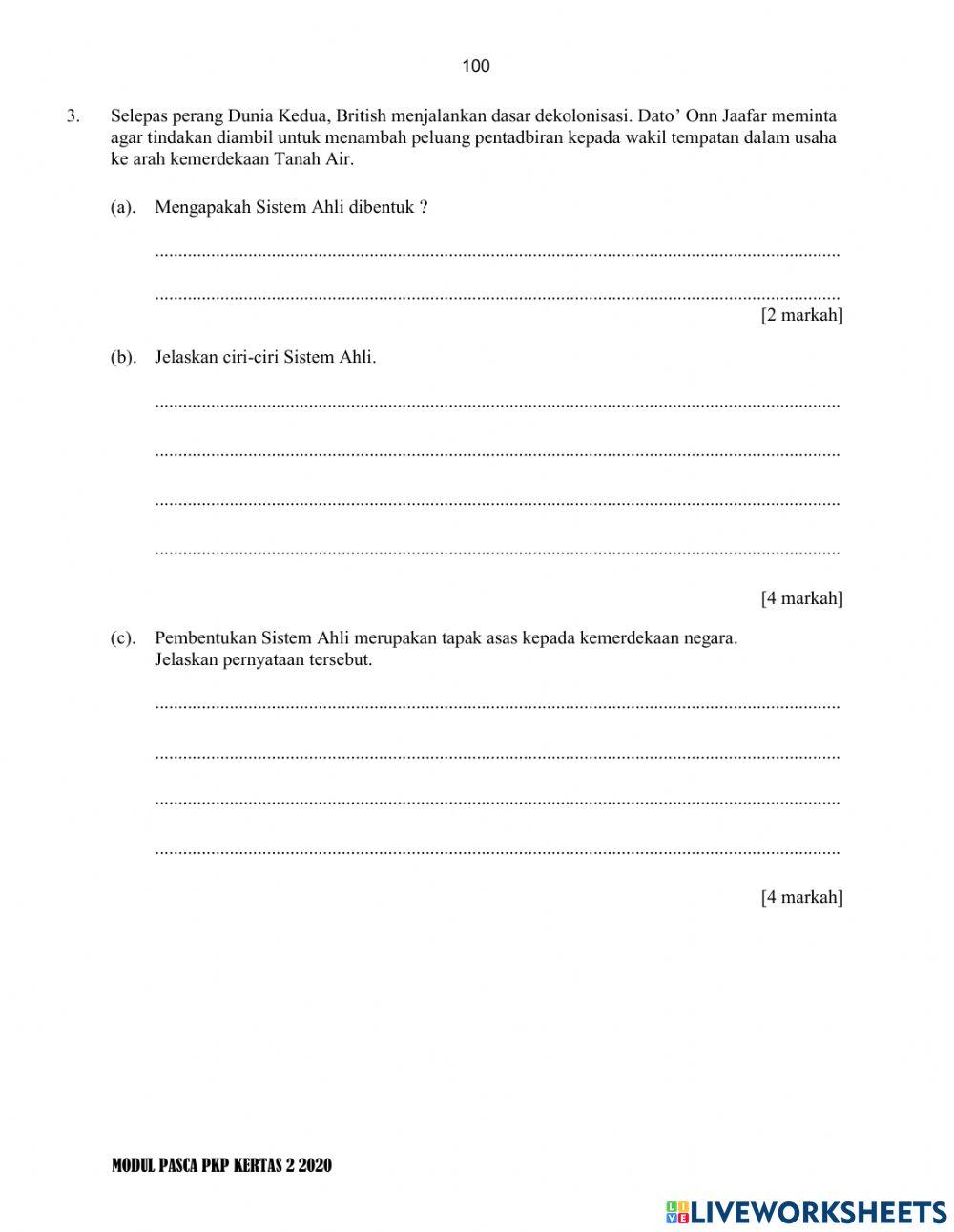 Sejarah tingkatan 4 kssm