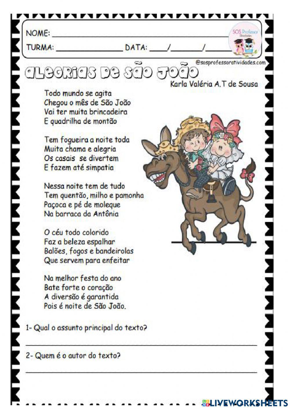 Texto: alegrias de São João