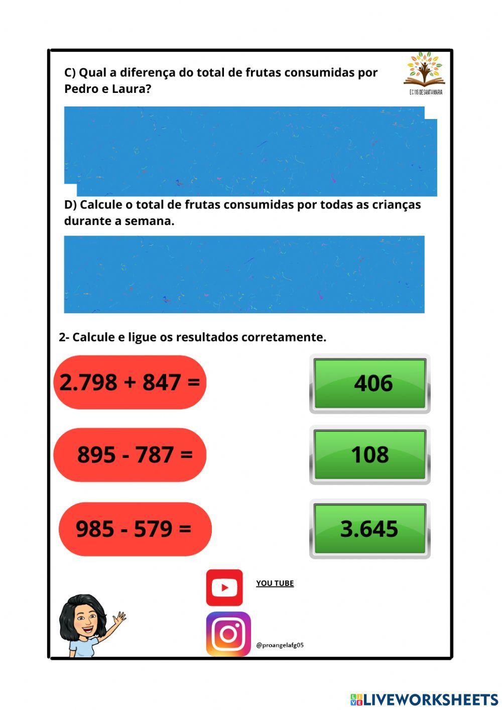 Problematização: Adicionar e Subtrair