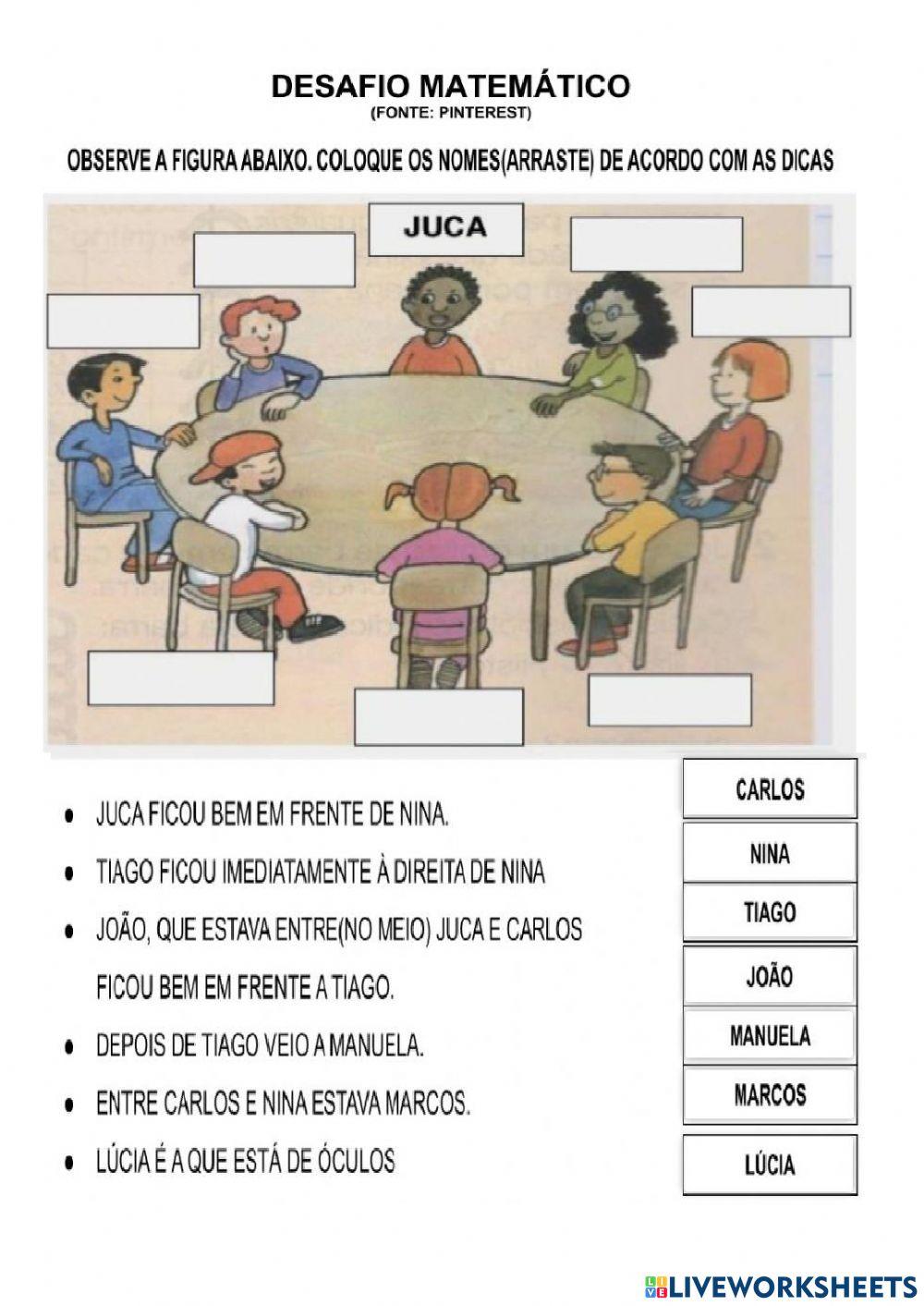 Atividade de revisão de matemática