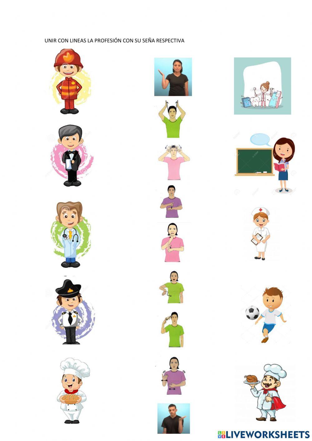 Profesiones en señas