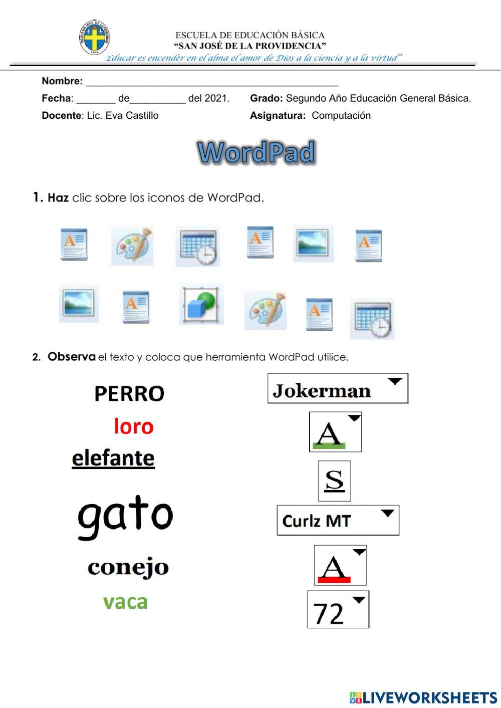 Refuerzo WordPad