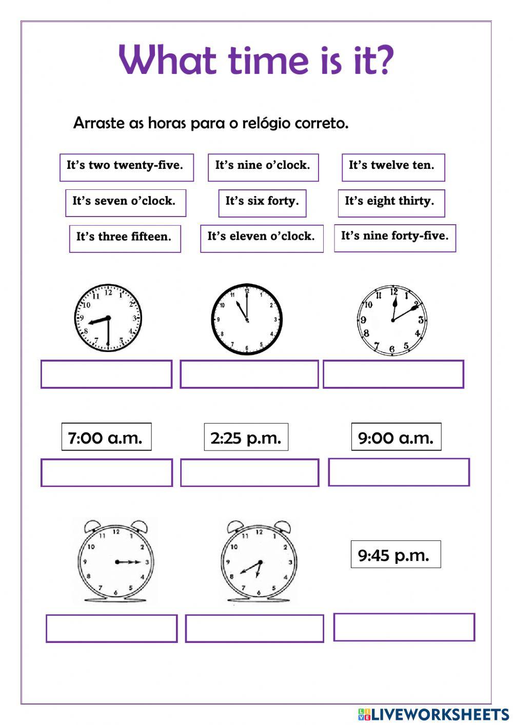 What time is it online exercise for basic live worksheets 42 off