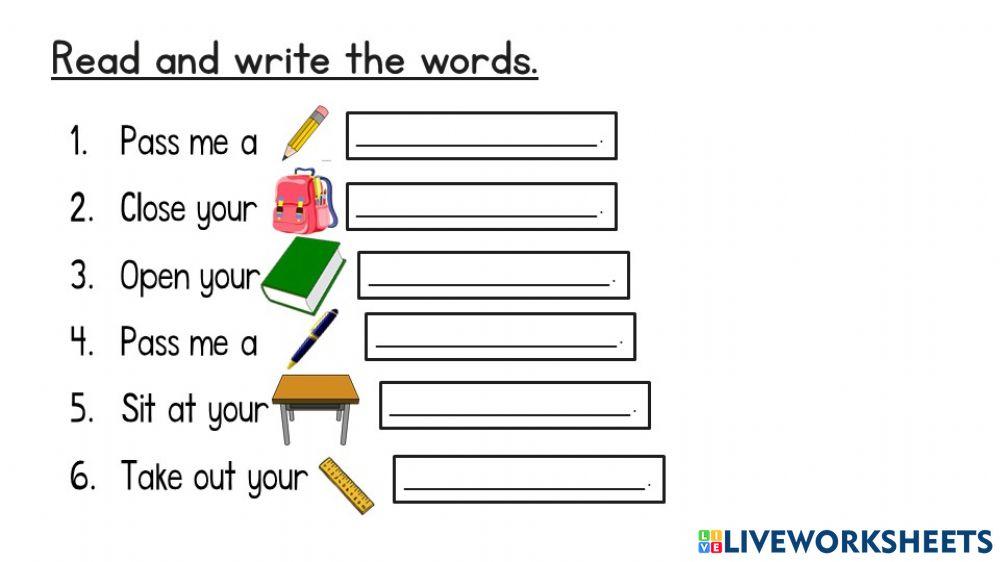 Read and Write (Year 1) worksheet Live Worksheets