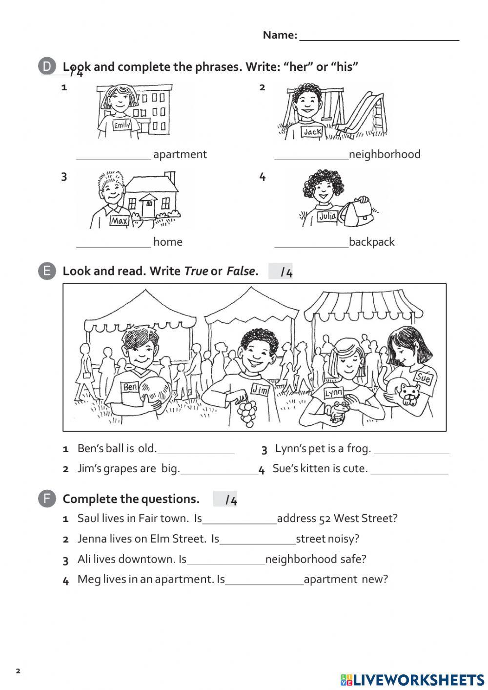 Grade 2 - Unit 13, 14 Test