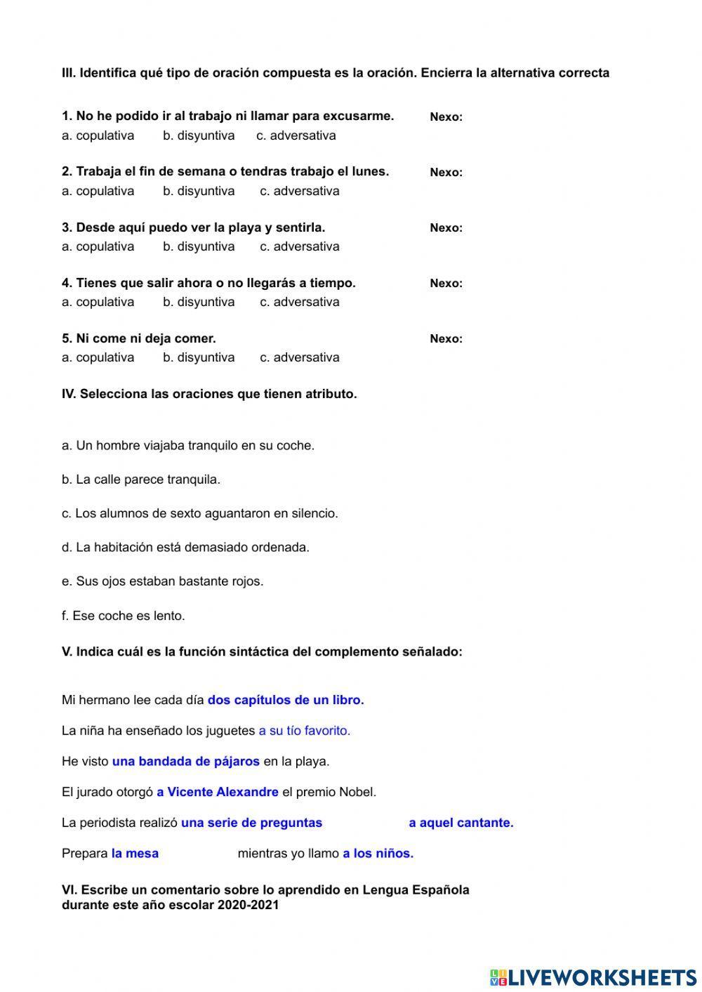 Tipo de estrofas y oraciones compuesta