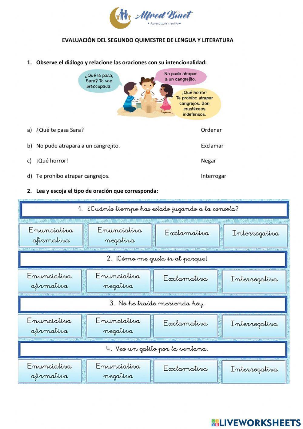 Examen de lengua y Literatura