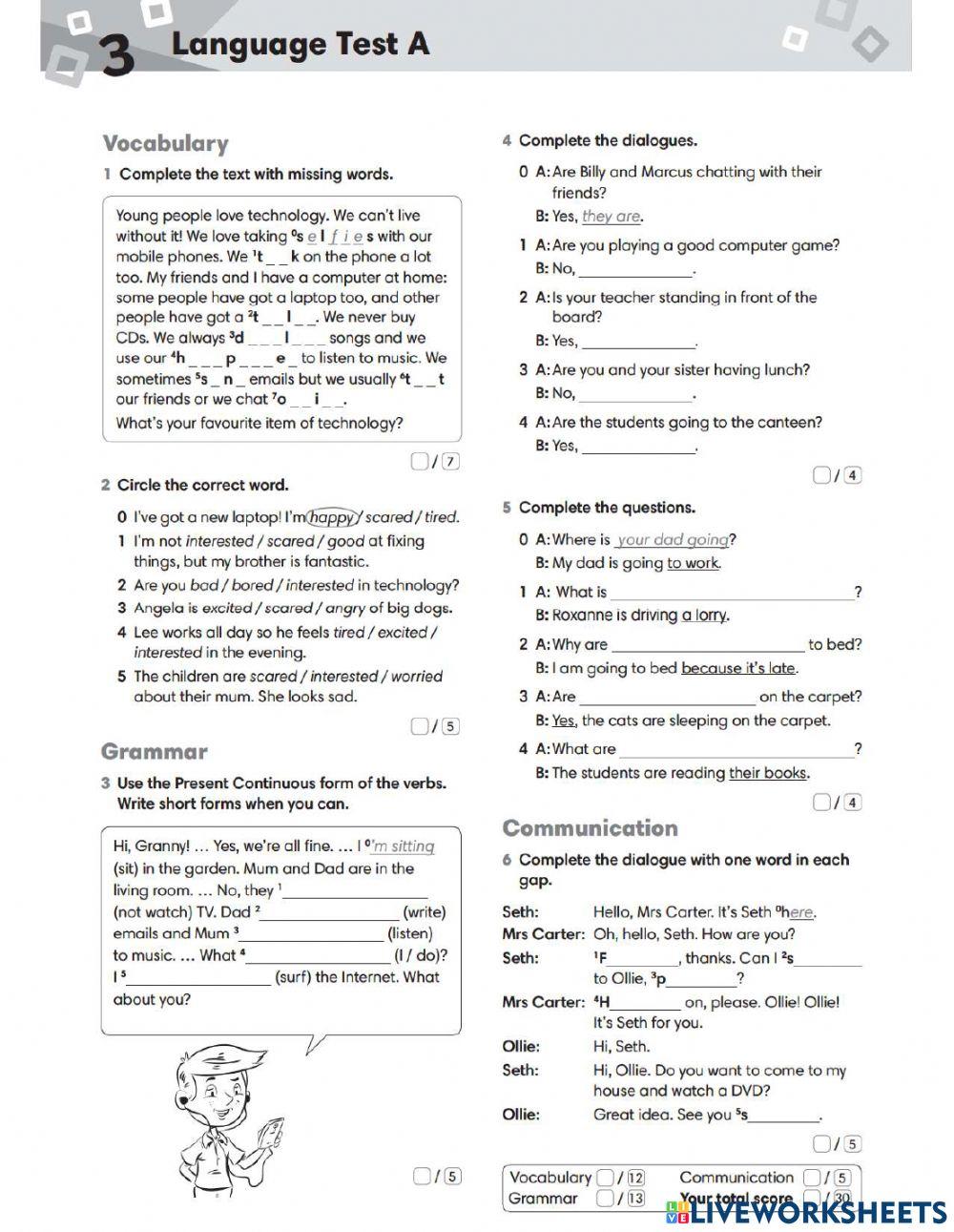 Teens 2 - Language Test 3 A