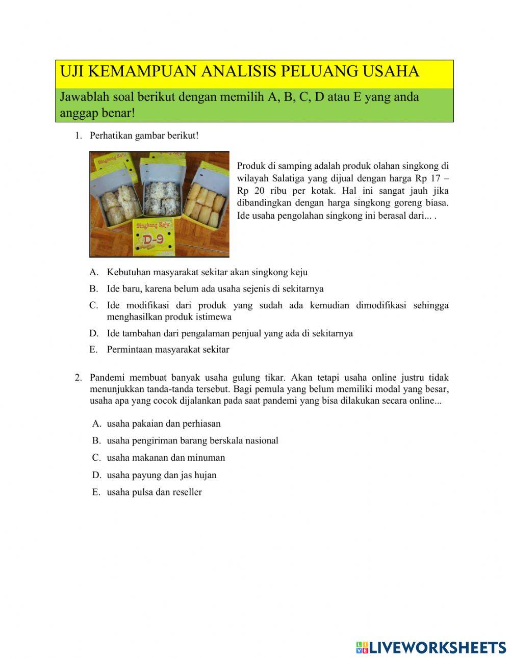 Uji Kemampuan Peluang Usaha2
