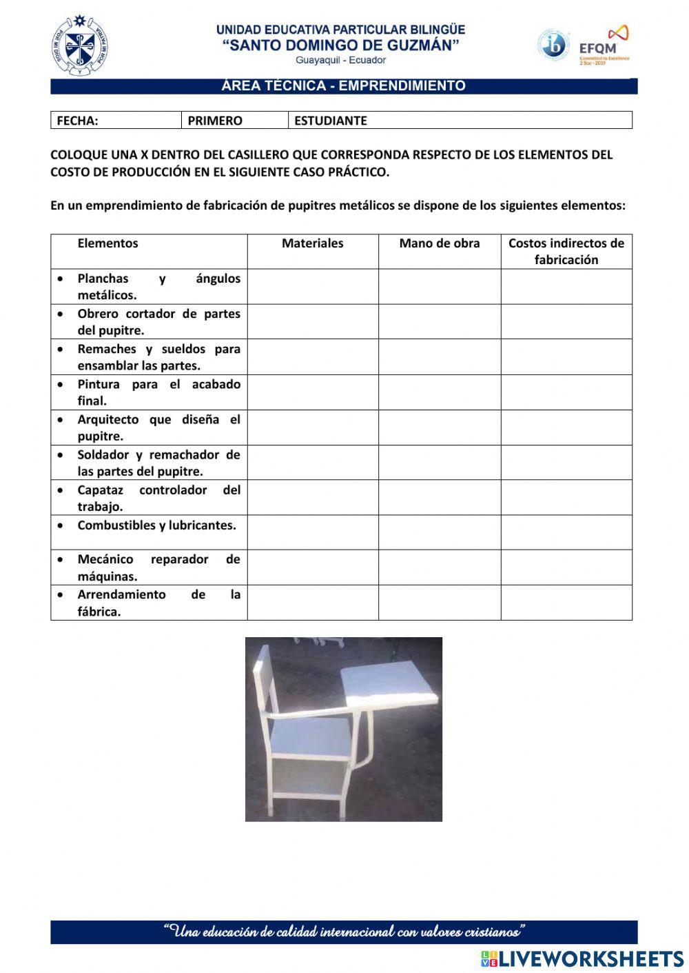 Retroalimentación costos de producción
