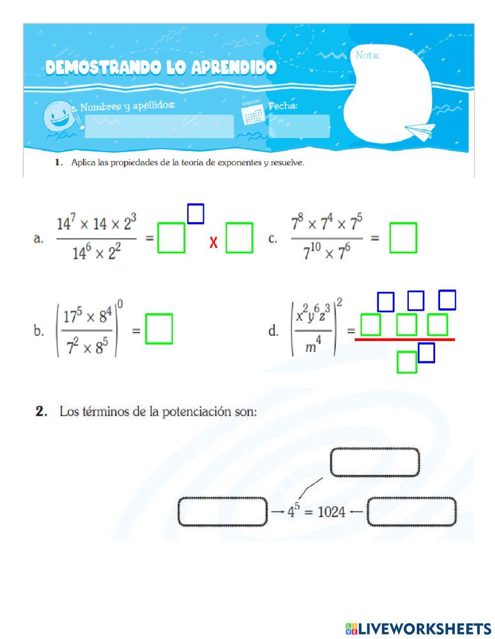 Práctica calificada de álgebra