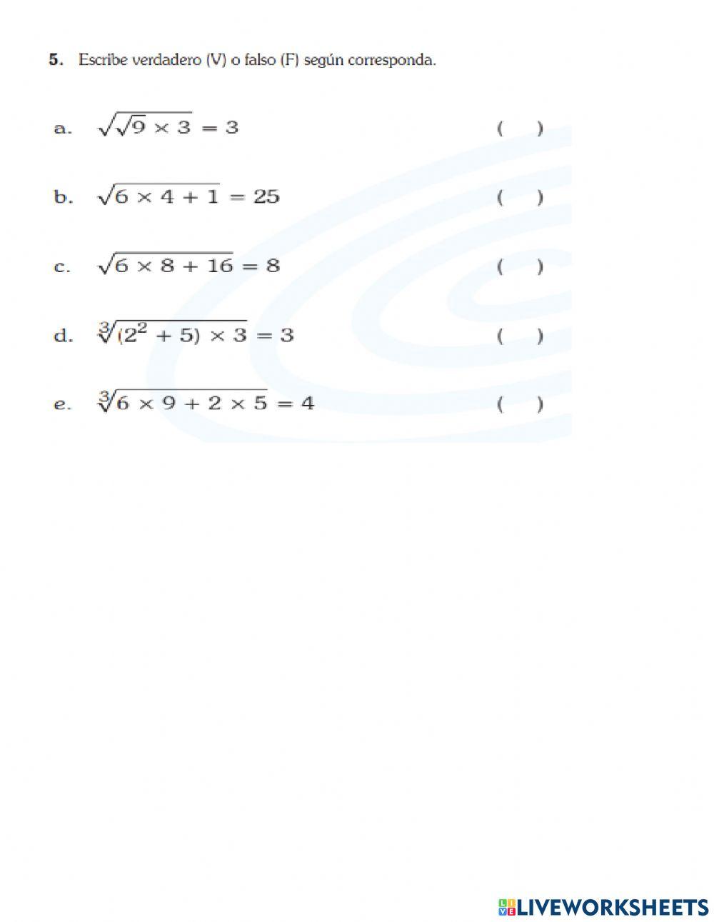 Práctica calificada de álgebra