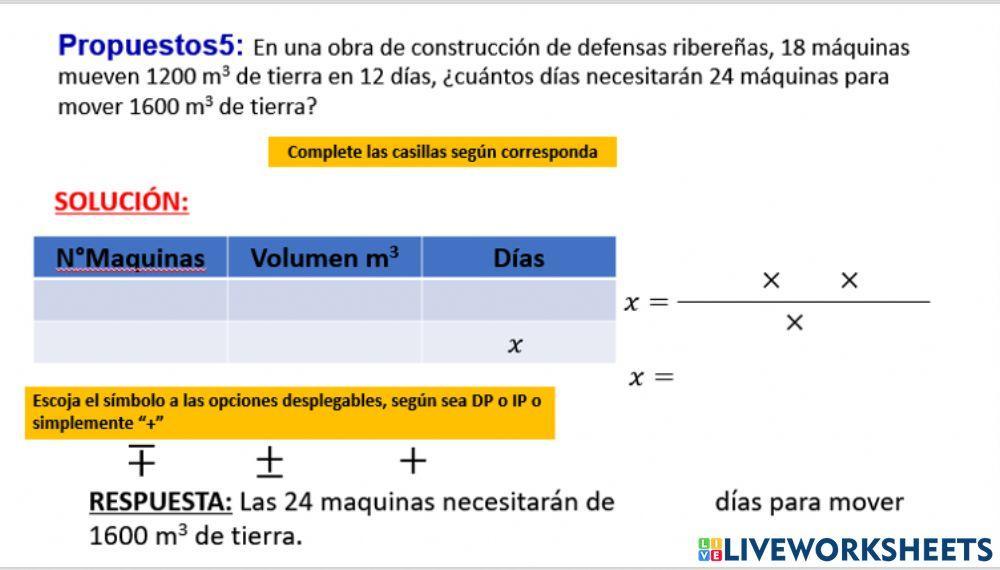 Regla de Tres Simple DP IP 5