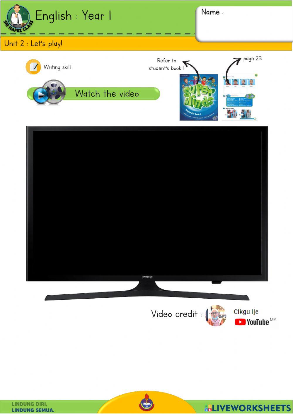 English Y1 - Let's play 3