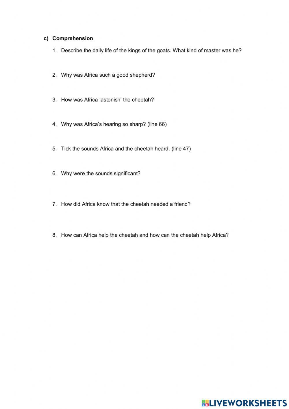 Africa and the Cheetah