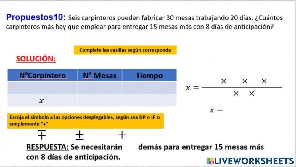 Regla de Tres Simple DP IP10