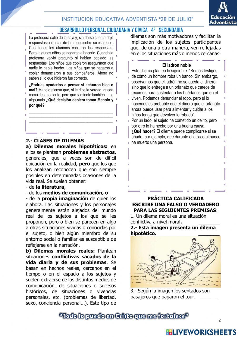 Dilemas Morales: casos y cosas
