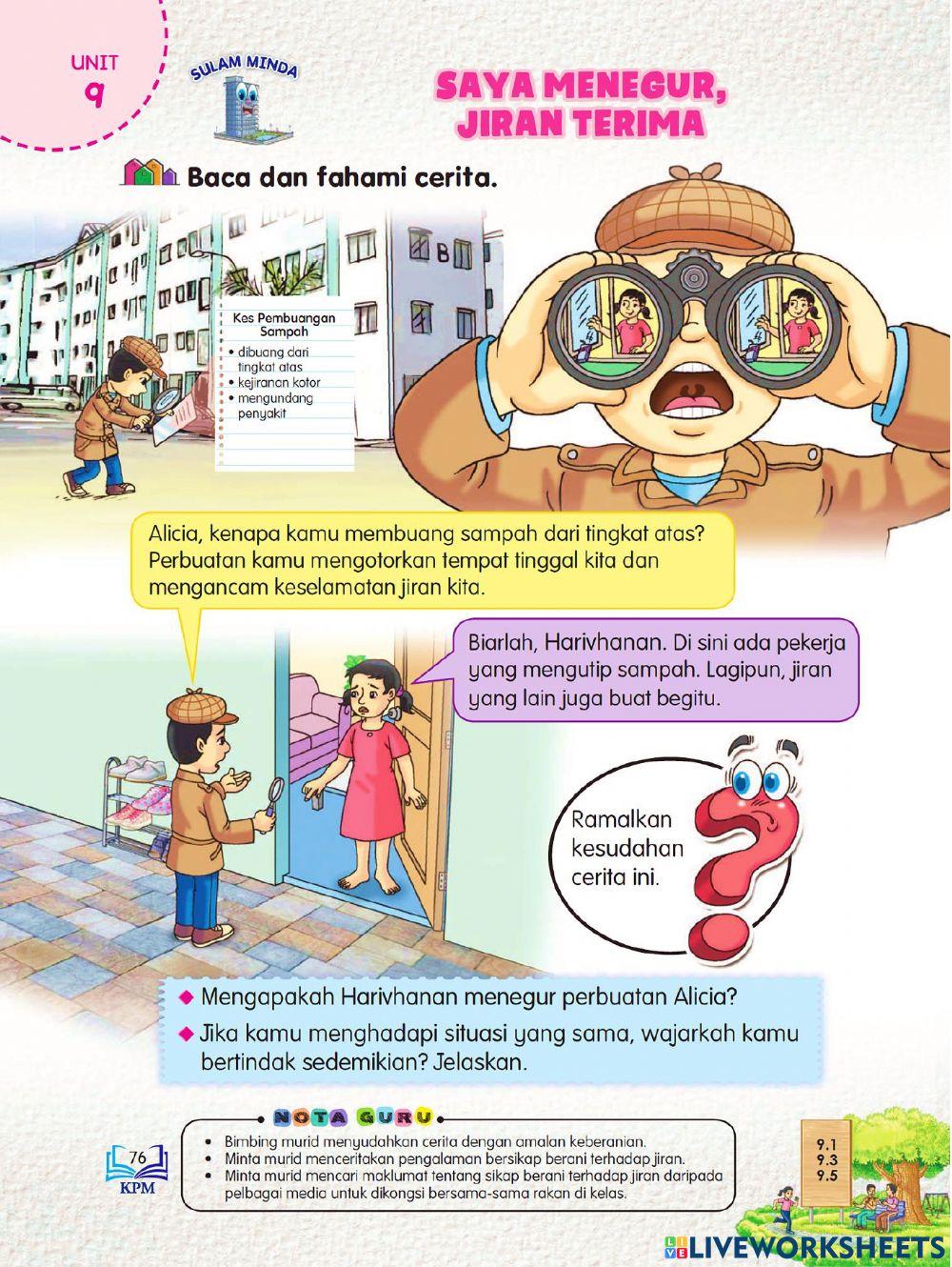 Pendidikan Moral Tahun 4 PdPRM19 Khamis 17.06.2021 UNIT 9 Keberanian - Saya Menegur Jiran Terima