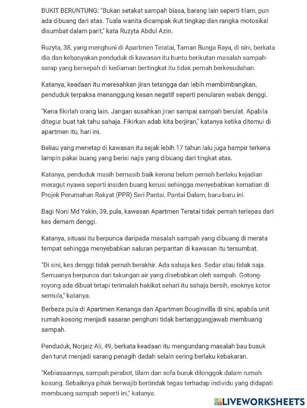 Pendidikan Moral Tahun 4 PdPRM19 Khamis 17.06.2021 UNIT 9 Keberanian - Saya Menegur Jiran Terima