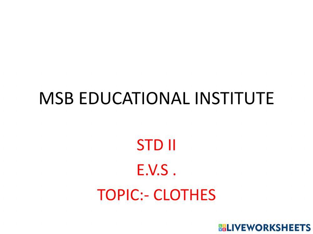 Msb educational institute interactive worksheet | Live Worksheets