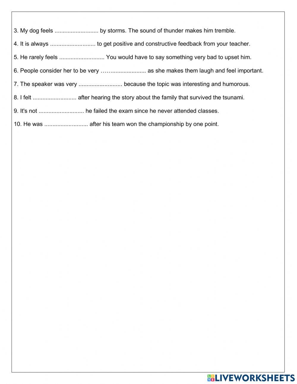 Adjectives ED and ING