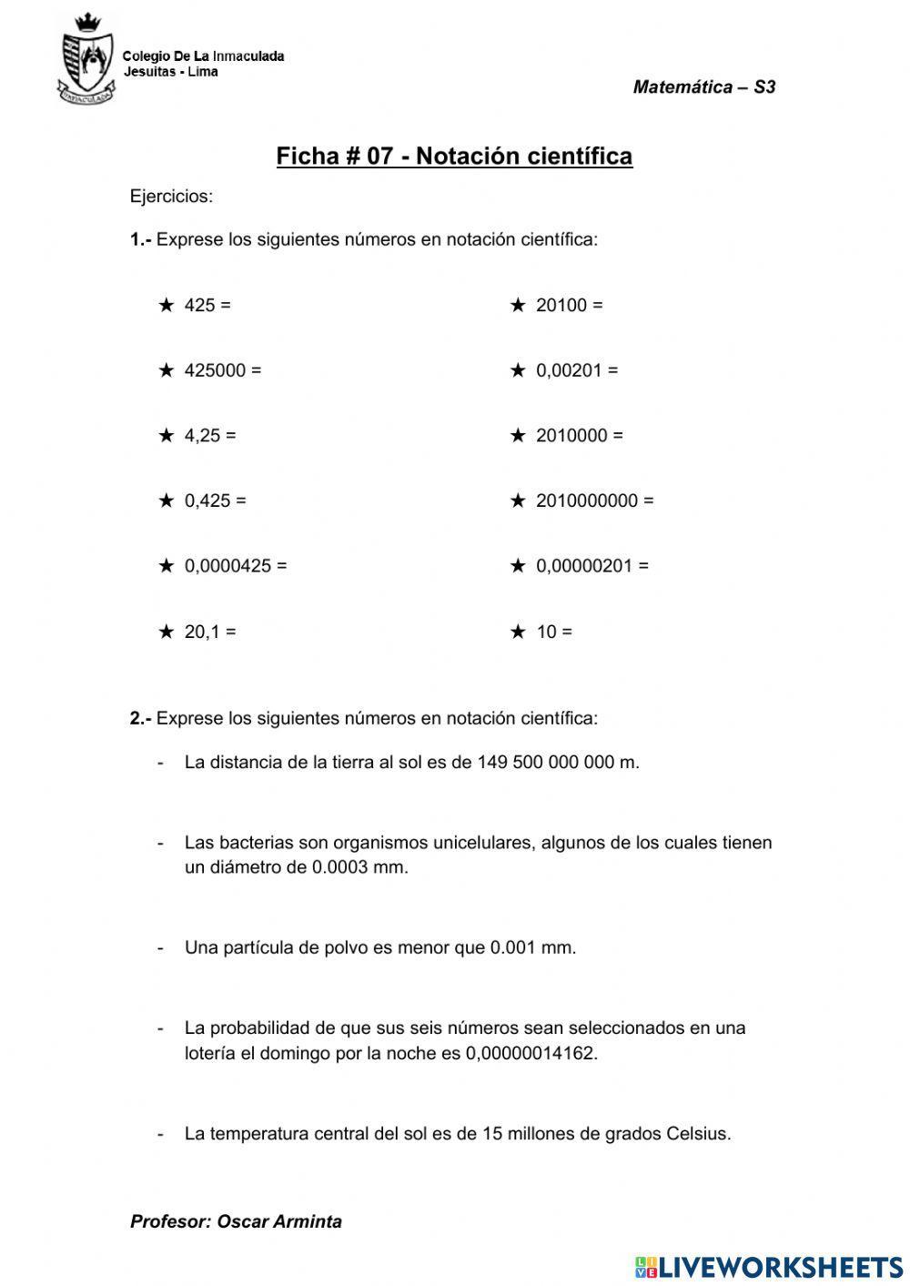 Notación científica