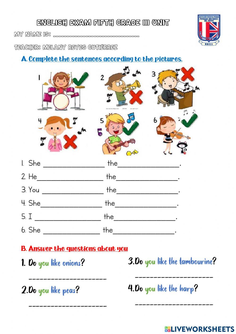 Fifth Grade Exam III Unit
