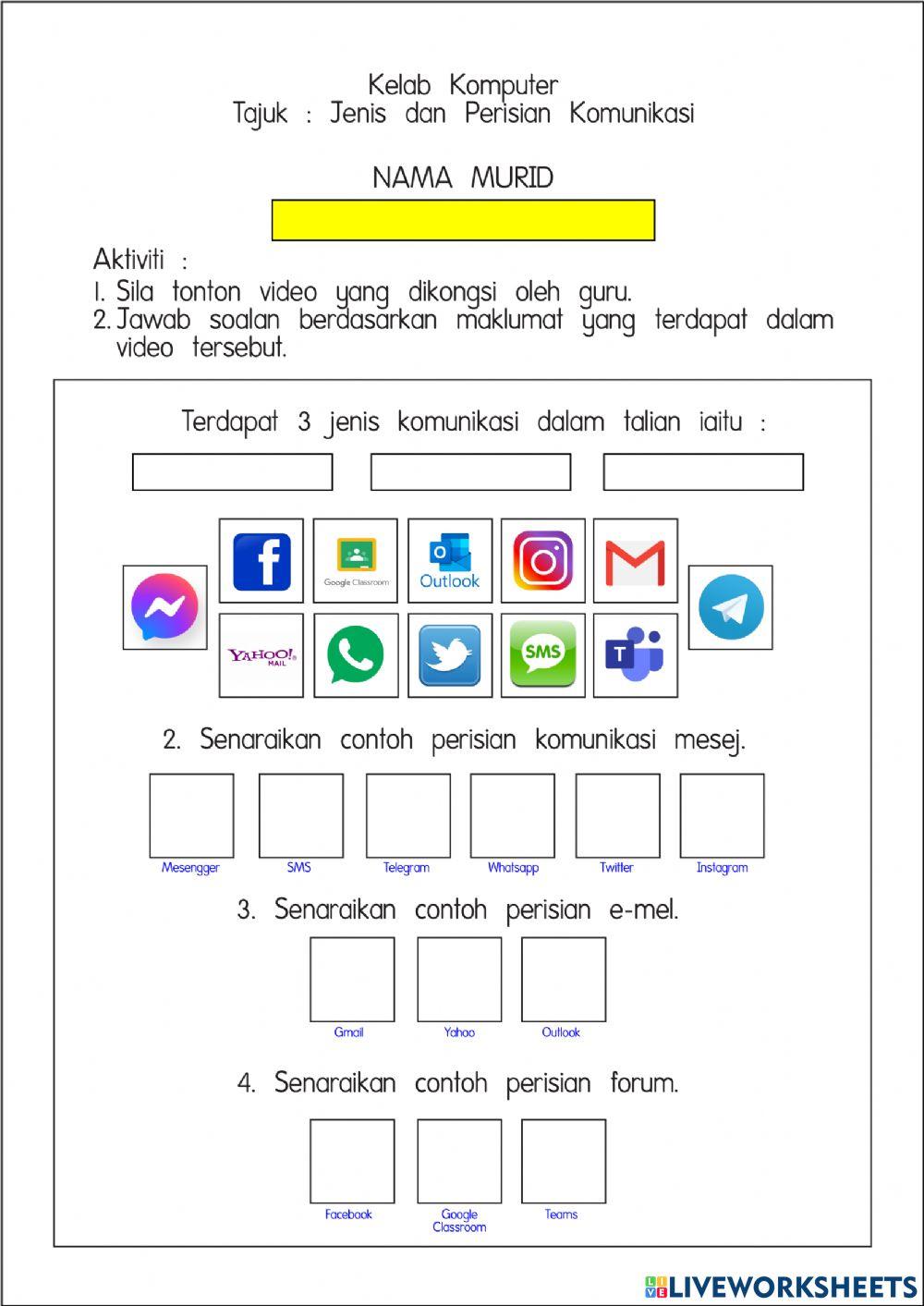 Jenis dan Contoh Perisian Komunkasi